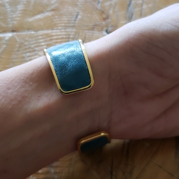 KIM ALESSI Blue Leather cuff bracelet - Picture 4 of 8